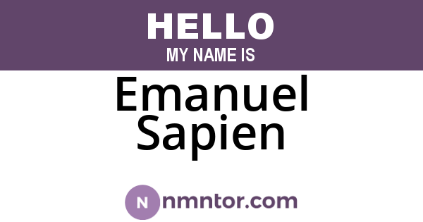 Emanuel Sapien