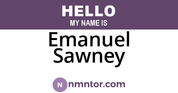 Emanuel Sawney