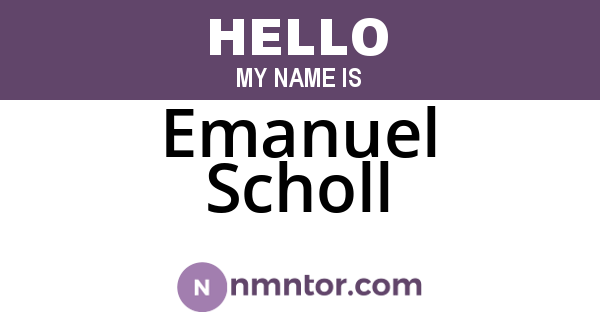 Emanuel Scholl