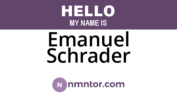 Emanuel Schrader