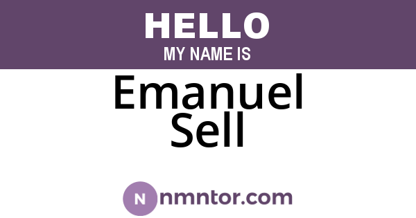Emanuel Sell