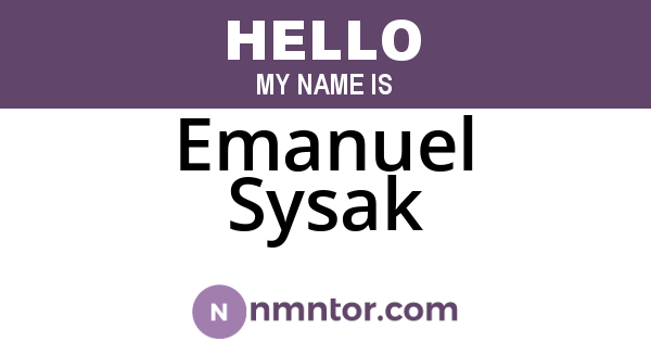 Emanuel Sysak