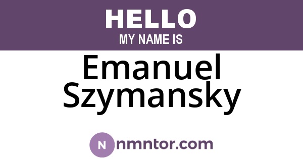 Emanuel Szymansky