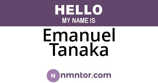 Emanuel Tanaka