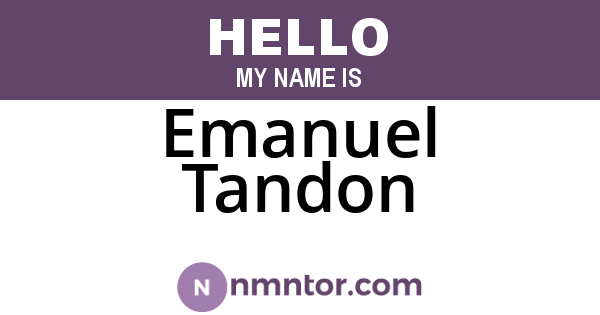 Emanuel Tandon