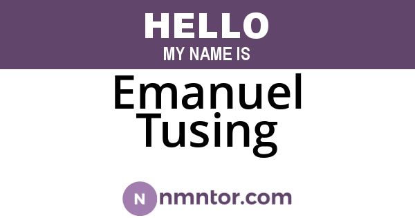 Emanuel Tusing