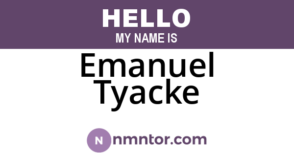 Emanuel Tyacke