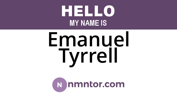 Emanuel Tyrrell