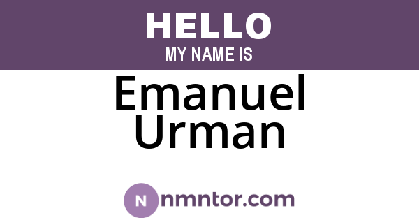 Emanuel Urman