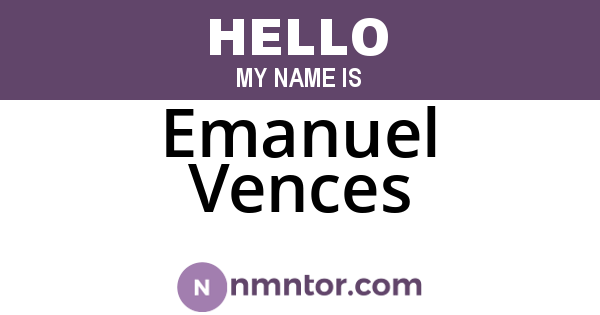 Emanuel Vences