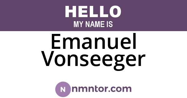 Emanuel Vonseeger