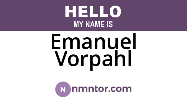 Emanuel Vorpahl