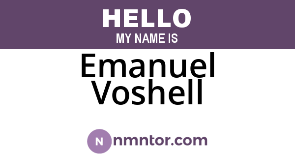 Emanuel Voshell