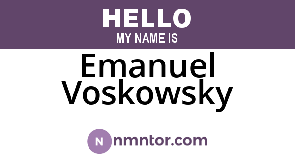 Emanuel Voskowsky