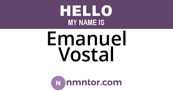Emanuel Vostal