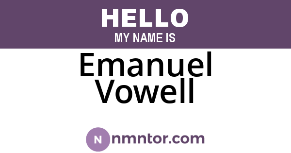 Emanuel Vowell