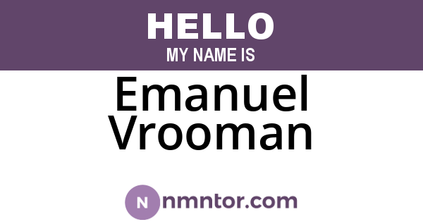 Emanuel Vrooman