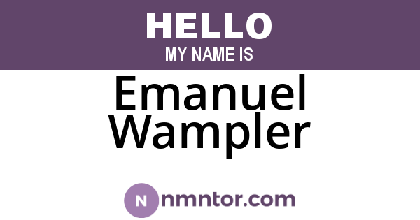 Emanuel Wampler
