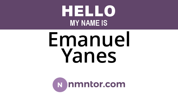 Emanuel Yanes