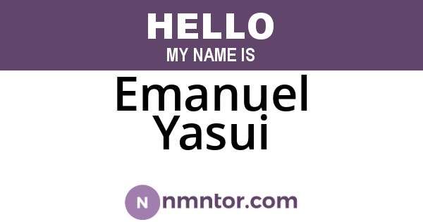 Emanuel Yasui