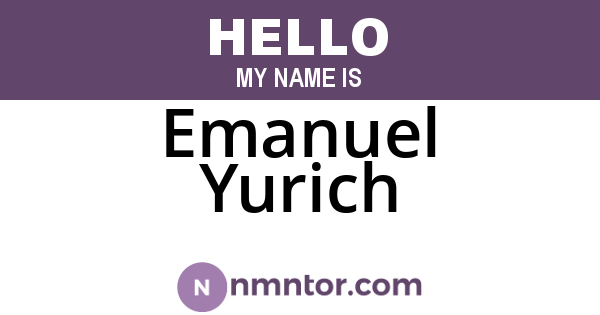 Emanuel Yurich