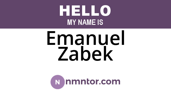 Emanuel Zabek