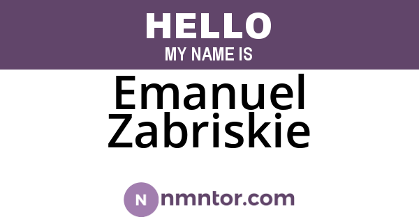 Emanuel Zabriskie