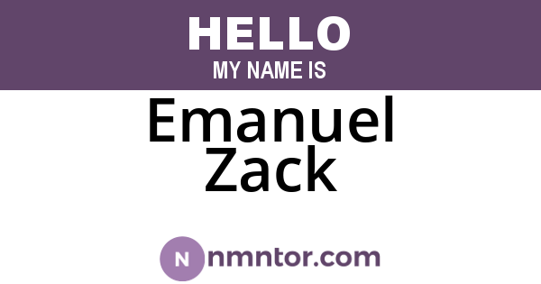 Emanuel Zack