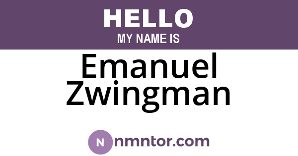 Emanuel Zwingman