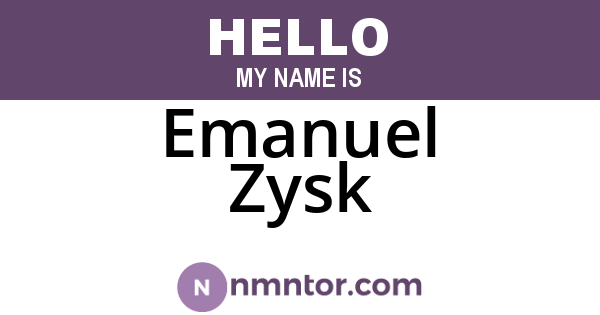 Emanuel Zysk