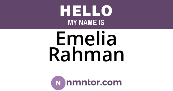 Emelia Rahman