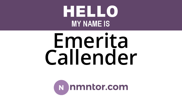 Emerita Callender