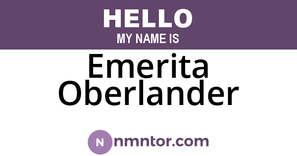 Emerita Oberlander