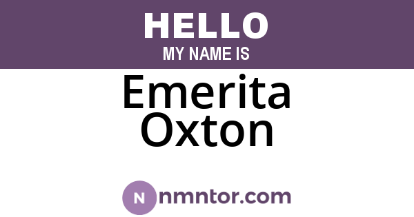 Emerita Oxton