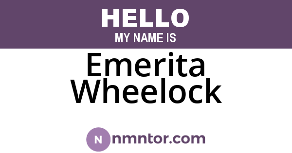 Emerita Wheelock
