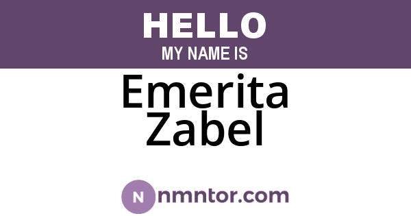 Emerita Zabel