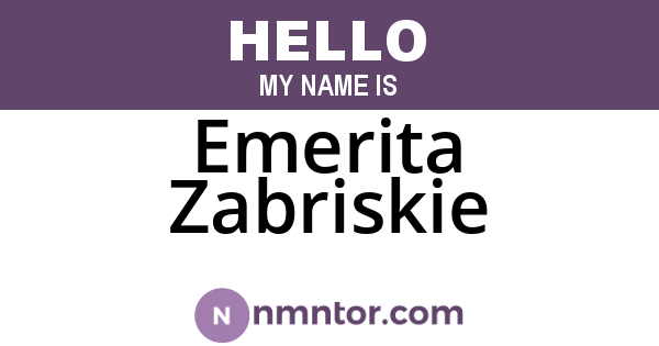 Emerita Zabriskie