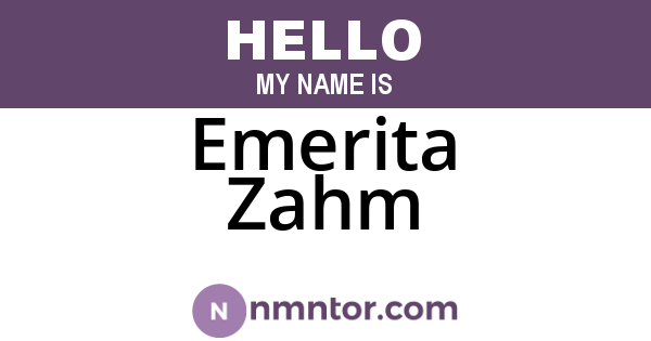 Emerita Zahm