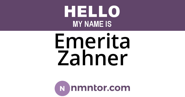 Emerita Zahner