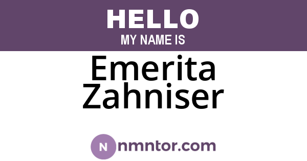Emerita Zahniser