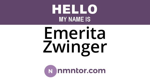 Emerita Zwinger