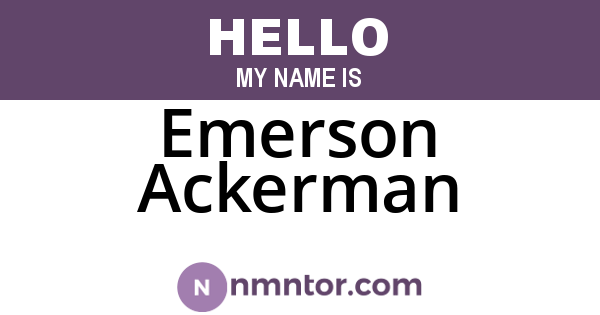 Emerson Ackerman