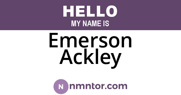 Emerson Ackley