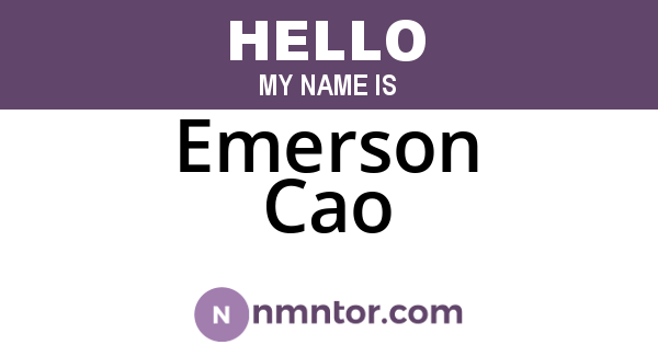 Emerson Cao