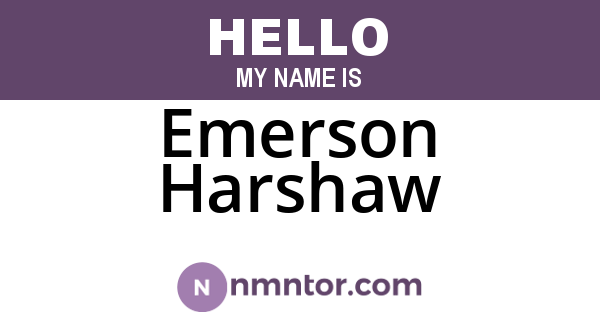 Emerson Harshaw