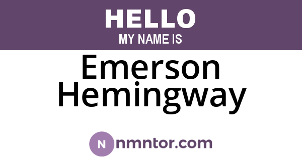 Emerson Hemingway