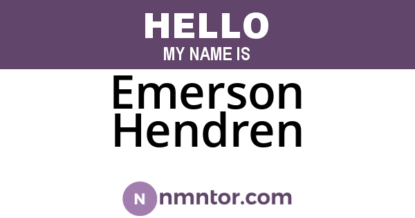 Emerson Hendren