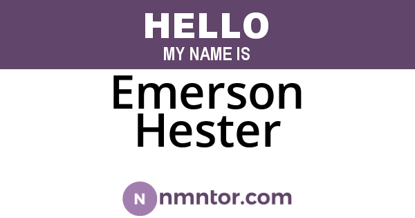 Emerson Hester