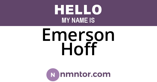 Emerson Hoff