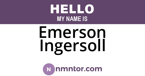 Emerson Ingersoll